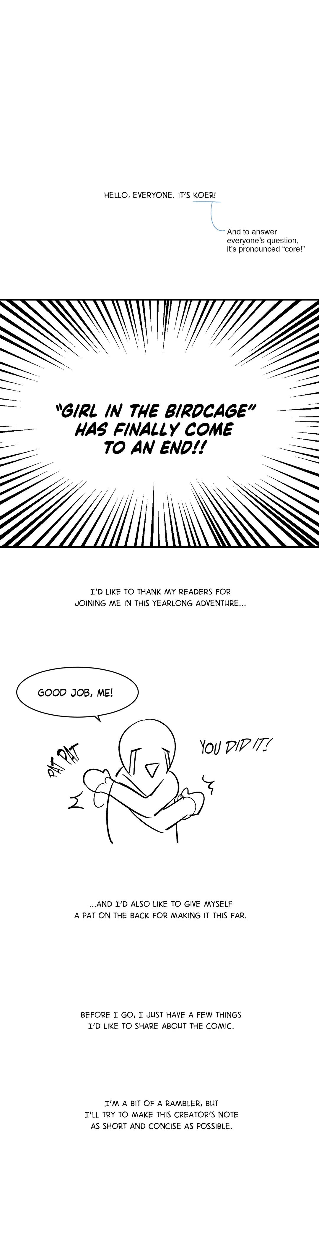 Girl in the Birdcage Chapter 49.5 - Creator's Note image 0