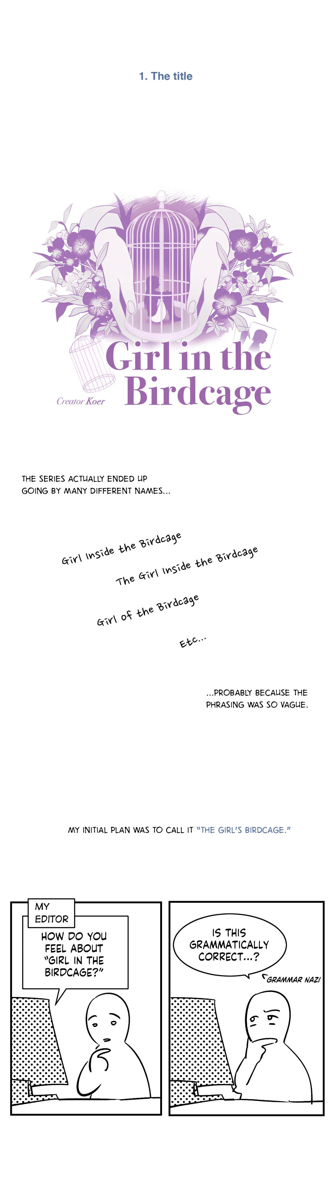 Girl in the Birdcage Chapter 49.5 - Creator's Note image 1