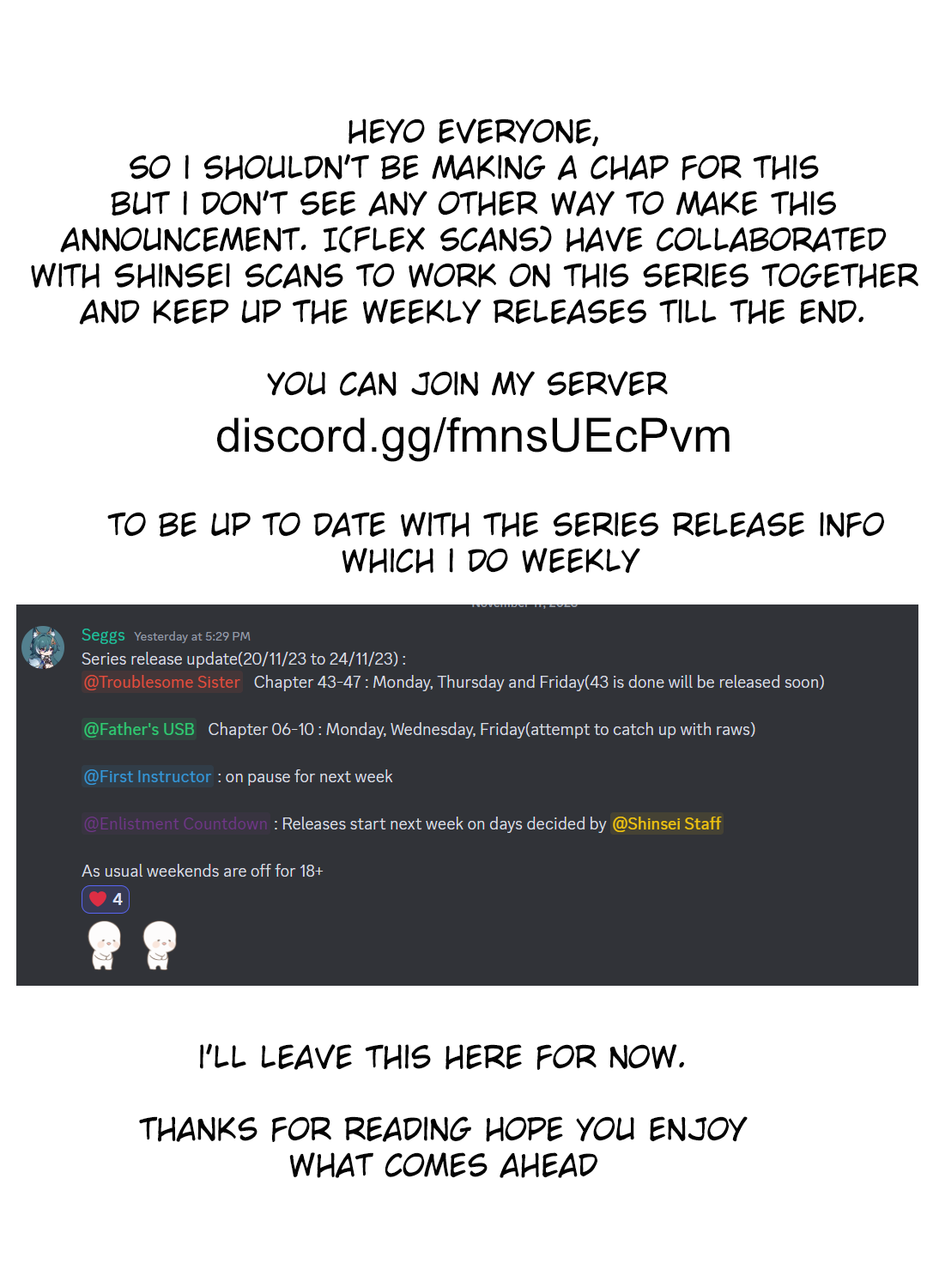 Enlistment Countdown Chapter 28.5(Scanalator notice) image 0