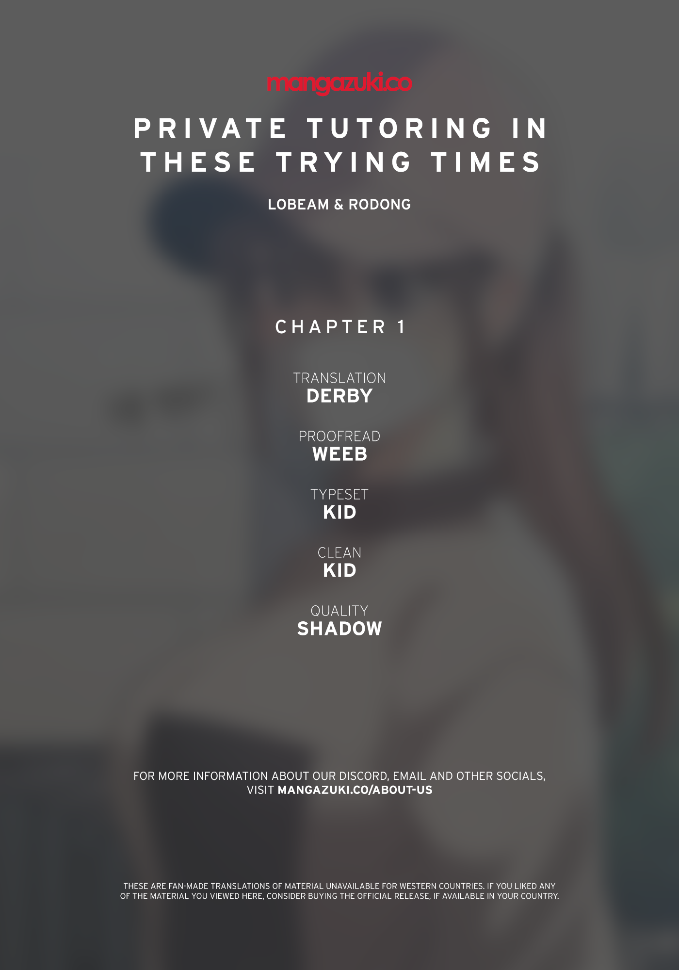 Private Tutoring in These Difficult Times Chapter 1 image 0