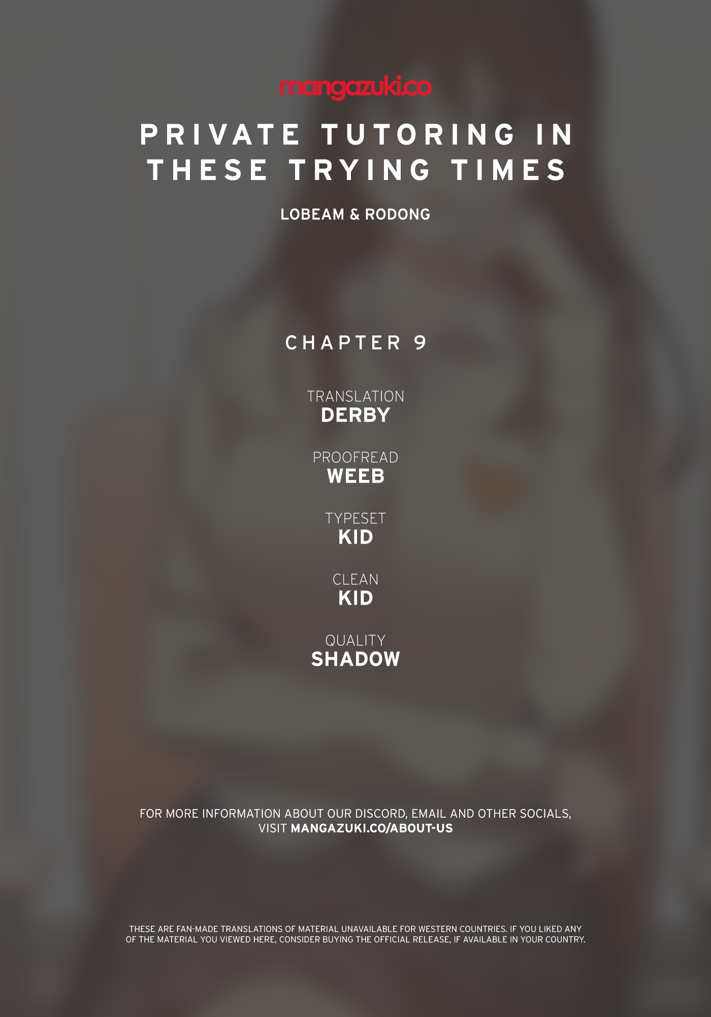 Private Tutoring in These Difficult Times Chapter 9 image 0
