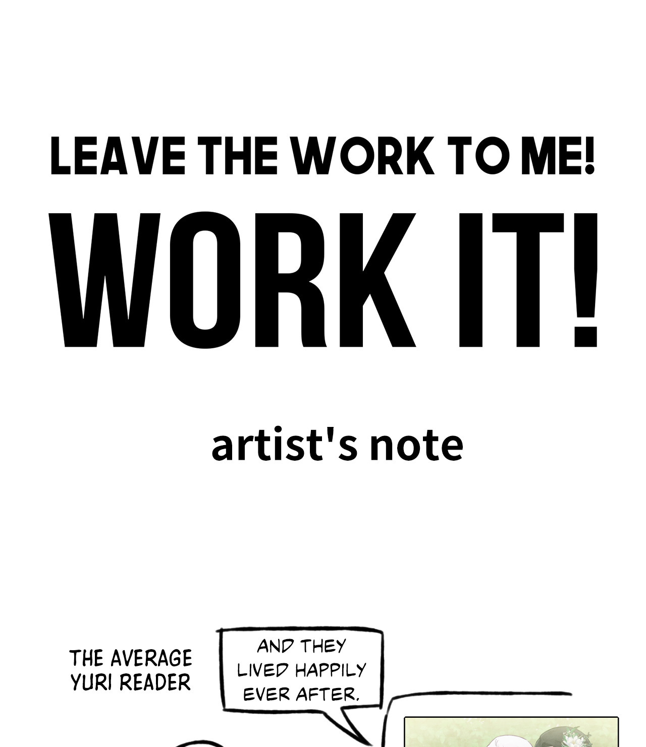 Leave the work to me! Chapter 81.5 - Epilogue - Side Story A Creator's Note image 0