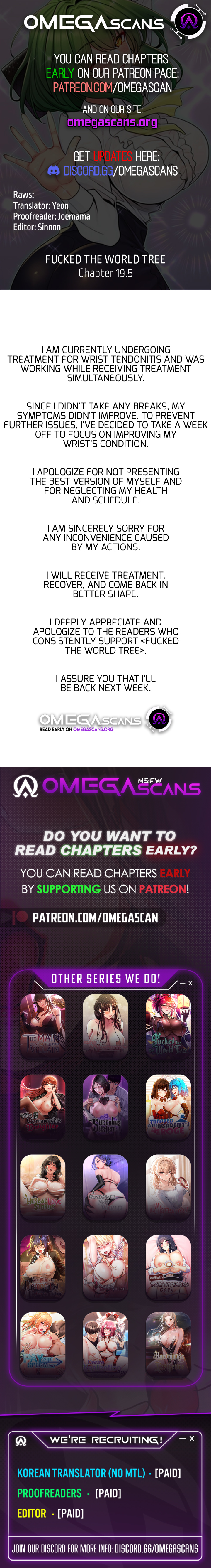 Fucked the World Tree Chapter 19.5 - Hiatus Notice image 0