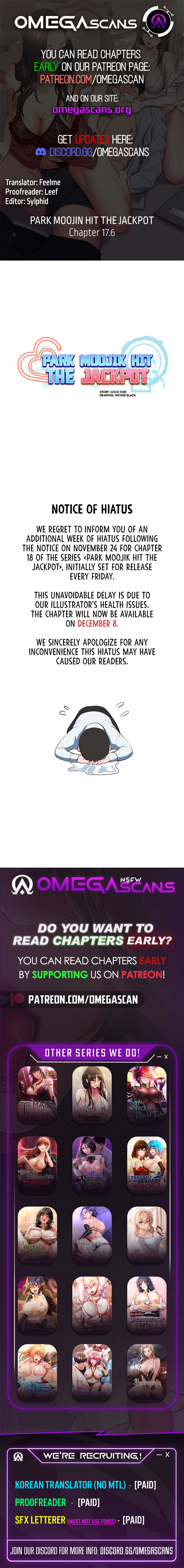 Park Moojik Hit the Jackpot Chapter 17.6 - Hiatus Notice image 0