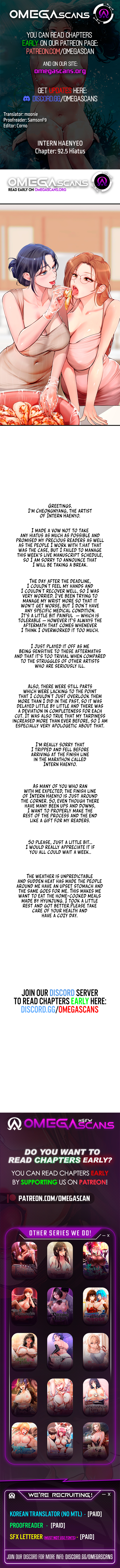 Intern Haenyeo Chapter 92.5 - Hiatus Notice image 0