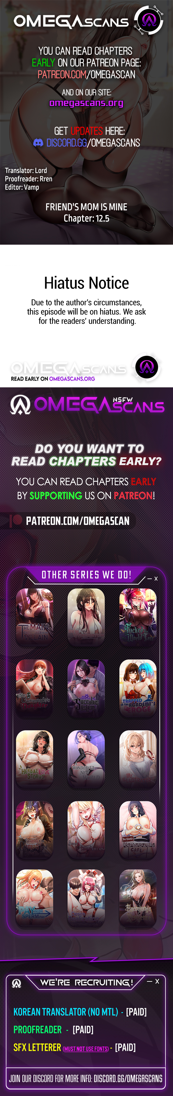 Friend’s Mom Is Mine Chapter 12.5 - Hiatus Notice image 0