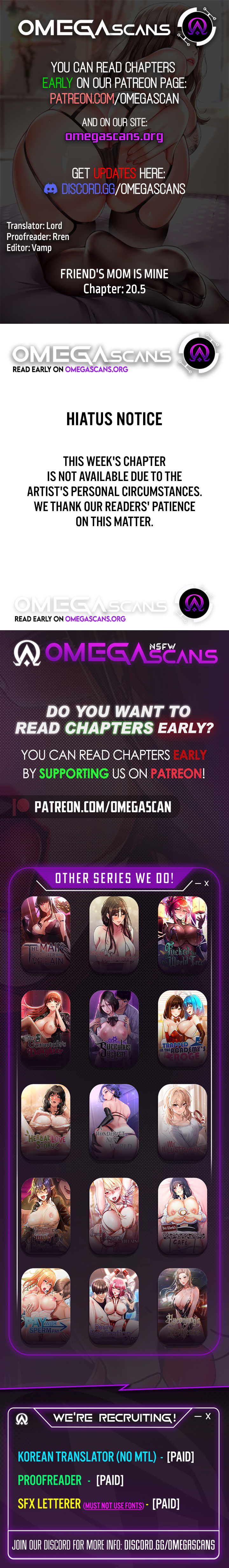 Friend’s Mom Is Mine Chapter 20.5 - Hiatus Notice image 0