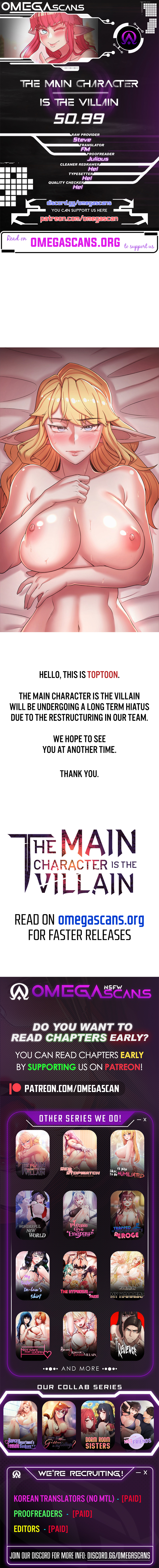 The Main Character is the Villain Chapter 50.99 - Hiatus Notice image 0