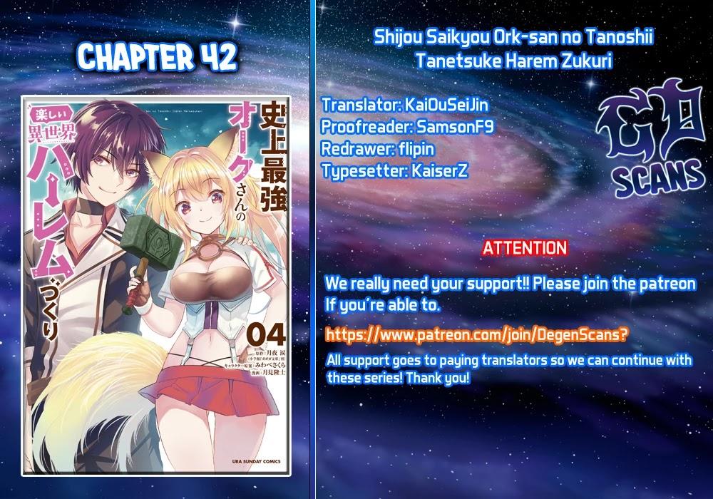 Shijou Saikyou Orc-san no Tanoshii Tanetsuke Harem Zukuri Chapter 42 image 0