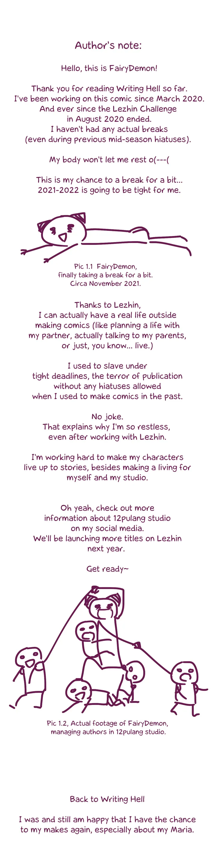 Writing Hell Chapter 20.5 - Author's Note image 0